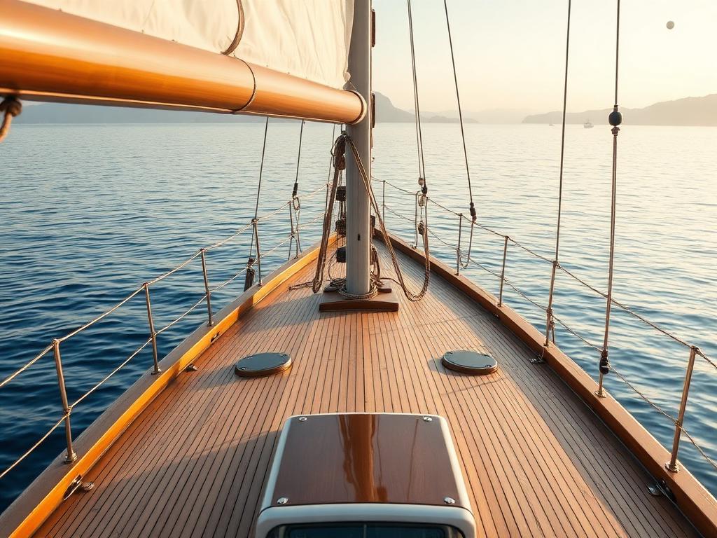 Houten vloer in een scheepsinterieur